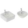 Dollhouse Bathroom Sink 1:12 Miniature Ceramic Wash Basin Bathroom Sink Model Simulation Accessory for Dollhouse White 4