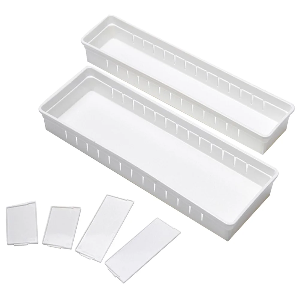 

2 Pcs Jewelry Compartment Storage Box Office Drawers Utensil Tray Vanity Organizer Pp Sundries Case