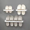 Bathroom Slipper Shelf Punch Free Wall Mounted Shoes Hanger Rack Towel Storage Shelf Space Saving Shelves Bathroom Accessories 5
