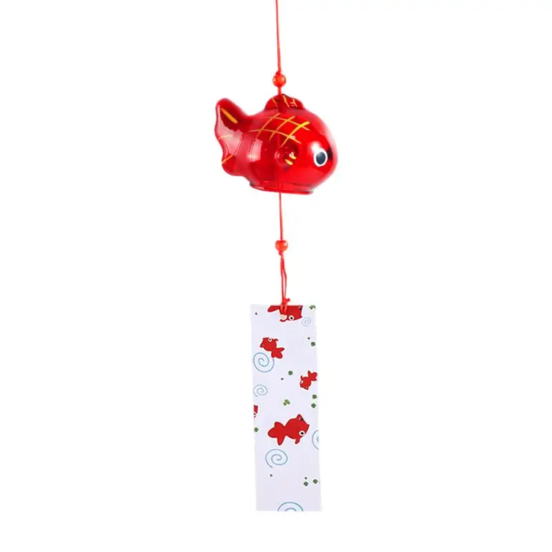 Wind Chime Chimes Japanese Glass Style Fish Garden Hanging Outdoor Decor Pendant Decorative Fish Ornament