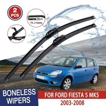 For Ford Fiesta 5 MK5 Hatchback 2003-2008 Car Wiper U-type Soft Rubber Boneless Wiper HD Quiet Durable Automotive Wiper 22"+16"