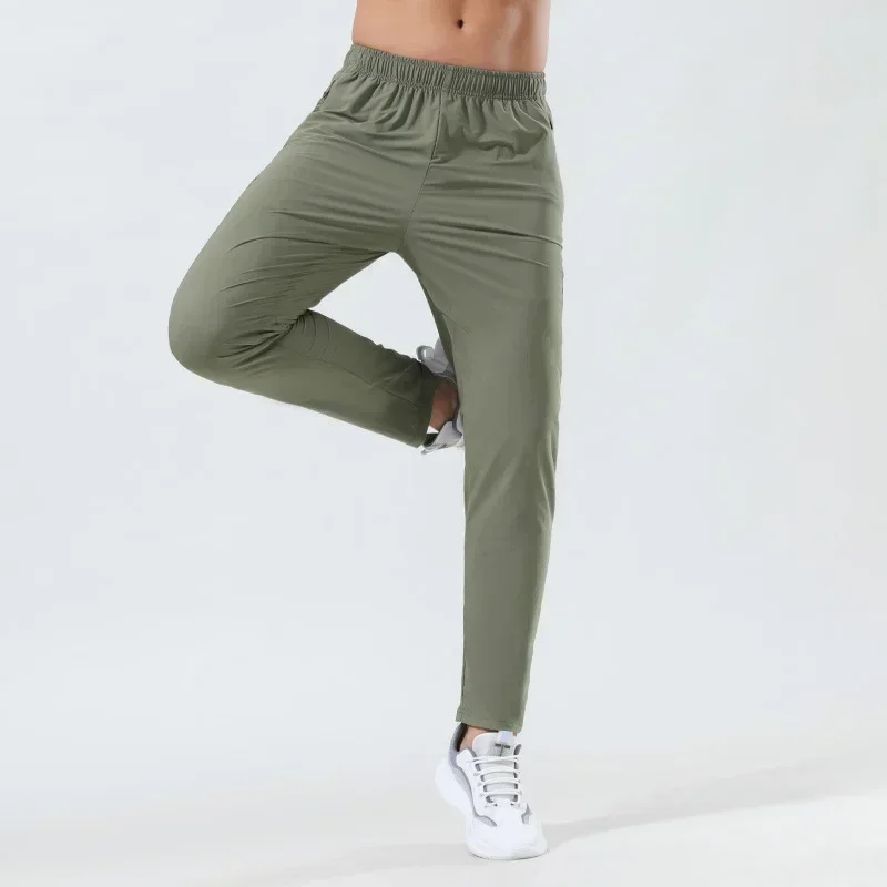 Lemon Summer Men's Sport Pants Thin Spring Fitness Running Slim Elastic Quick Dry Breathable Fitness Yoga Leisure Training Pants