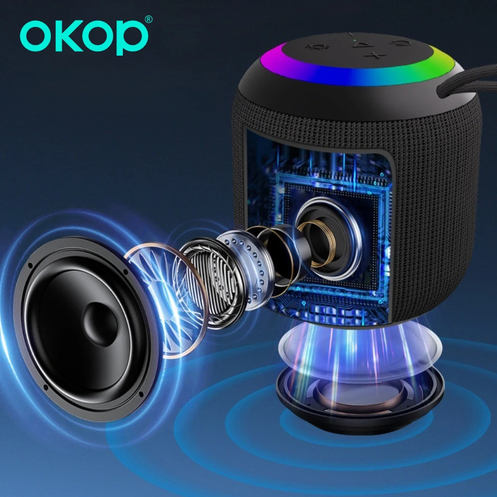 OKOP Bluetooth-Lautsprecher, tragbarer Outdoor-Lautsprecher, Lautsprecher mit hoher Klangqualität und großer Lautstärke, kleiner Smart-Home-Lautsprecher mit USB-Anschluss_voghion.com