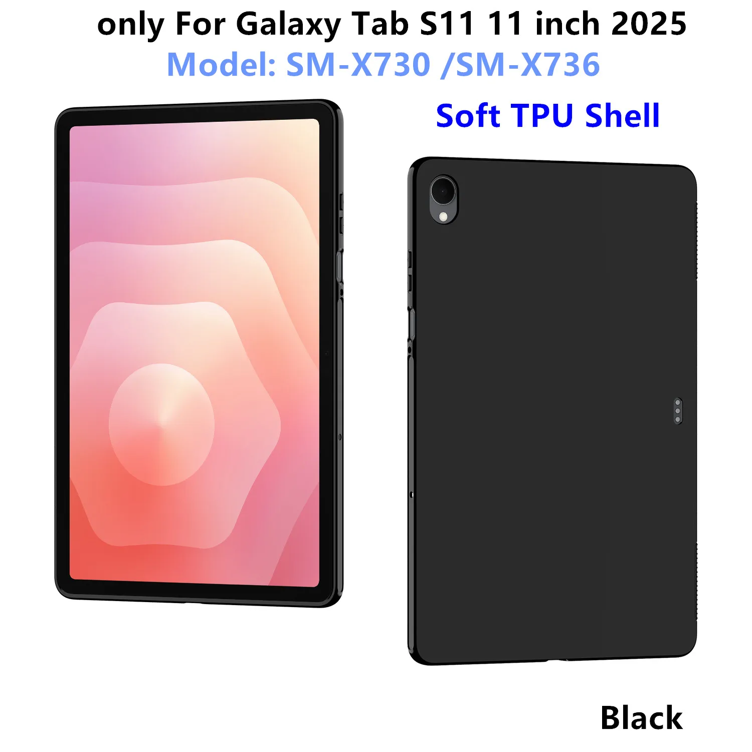 Premium Soft TPU Tablet Case - Sleek Protective Back Cover for 11-Inch and 14.6-Inch Tablets