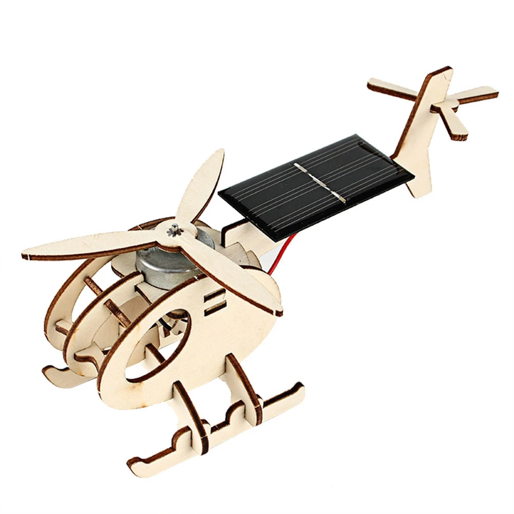 

Wooden Solar Energy Aircraft Model Educational Toy Crafts DIY Desktop Ornaments Wonderful Gift For Kids