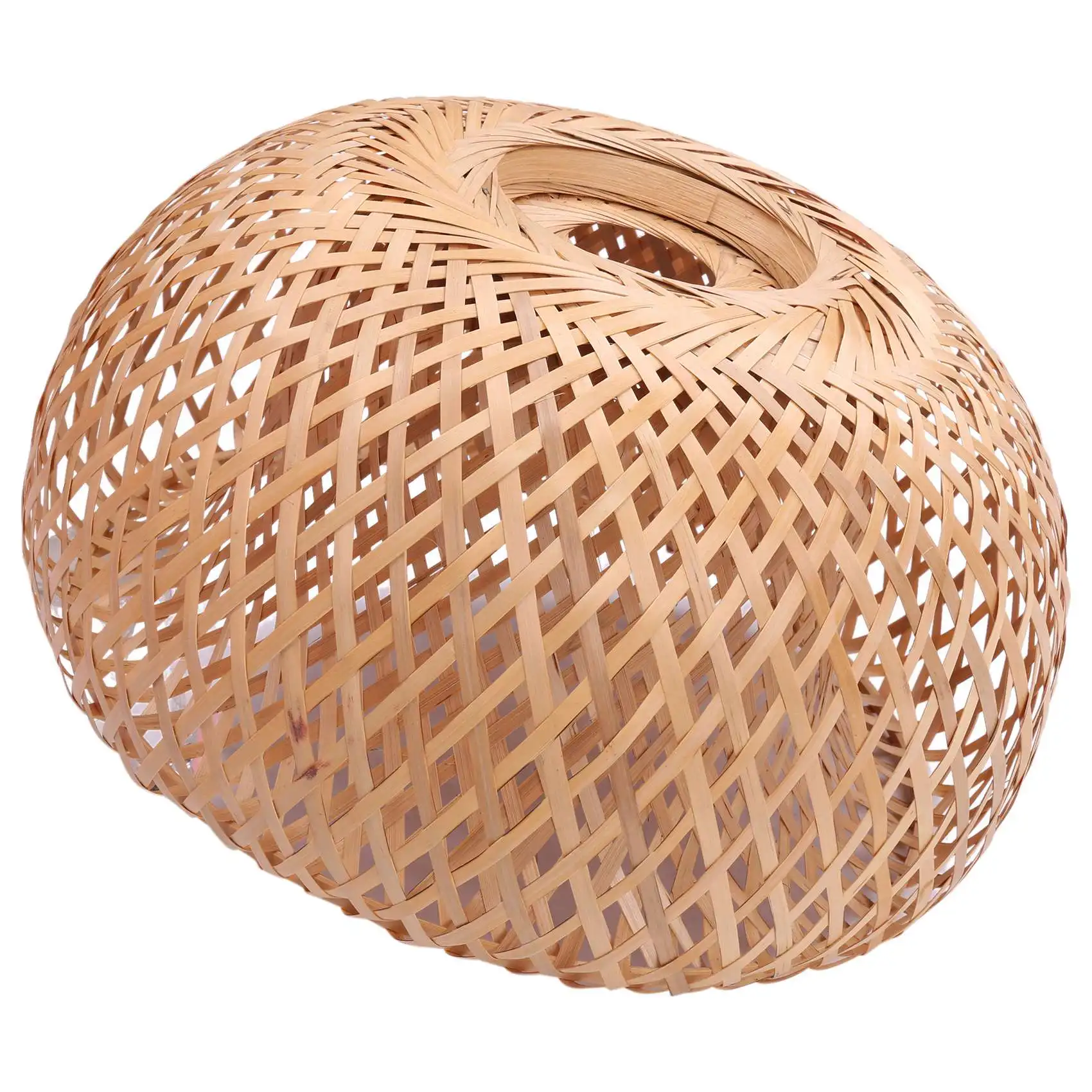 

Bamboo Wicker Rattan Lampshade Hand-Woven Double Layer Bamboo Dome Lampshade Asian Rustic Japanese Lamp Design