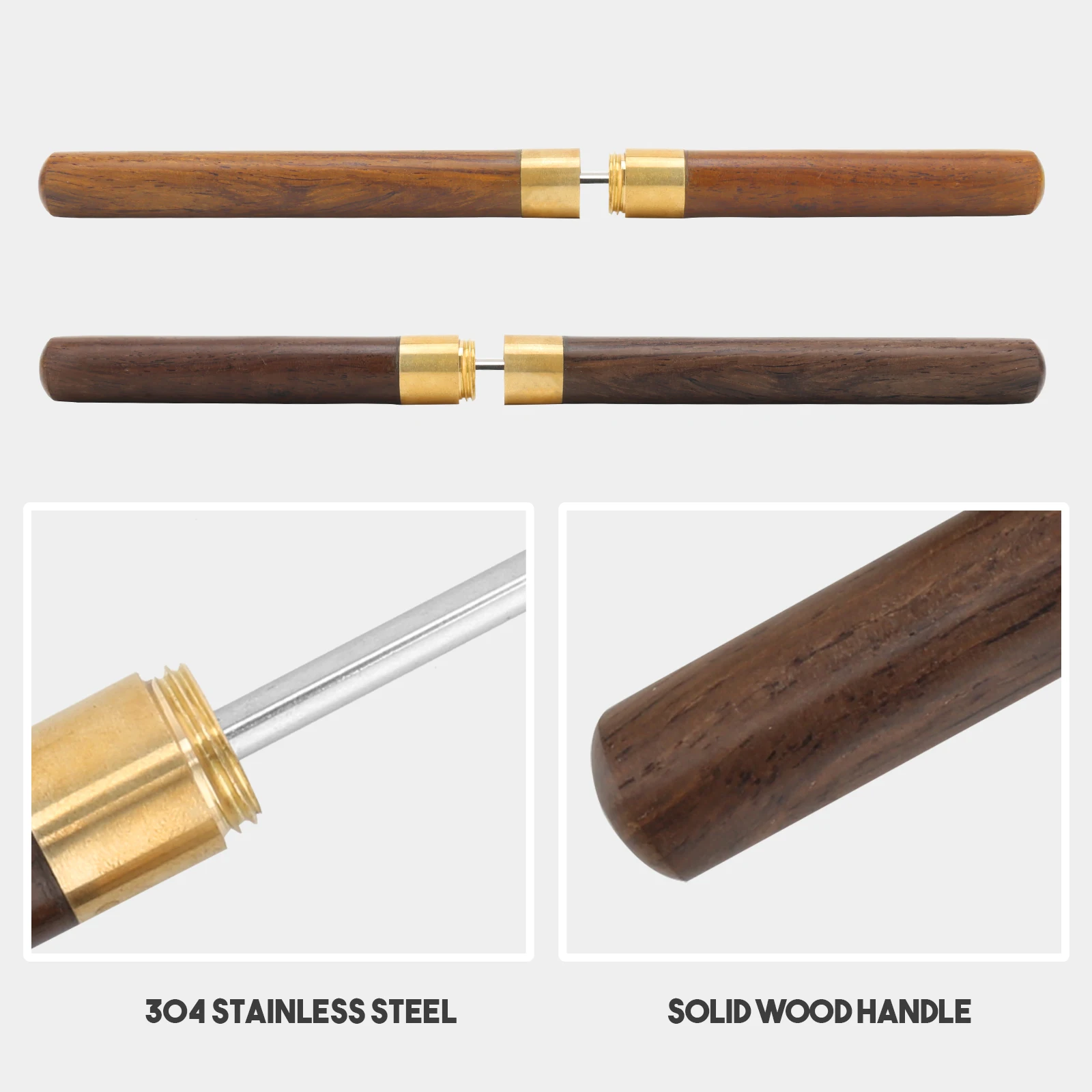 Stainless Steel Ice Pick With Wooden Handle Manual Ice Carving Tool Home Crushers Cone Bar Bartender Tool Kitchen