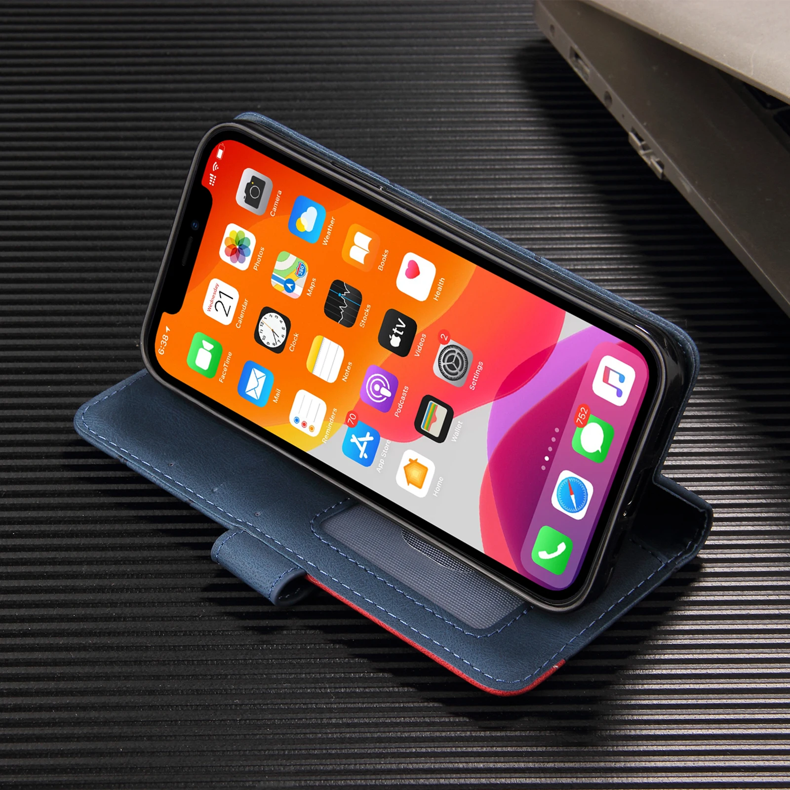 Anti-Theft Leather Wallet Case with Magnetic Flip and Card Slot Cover