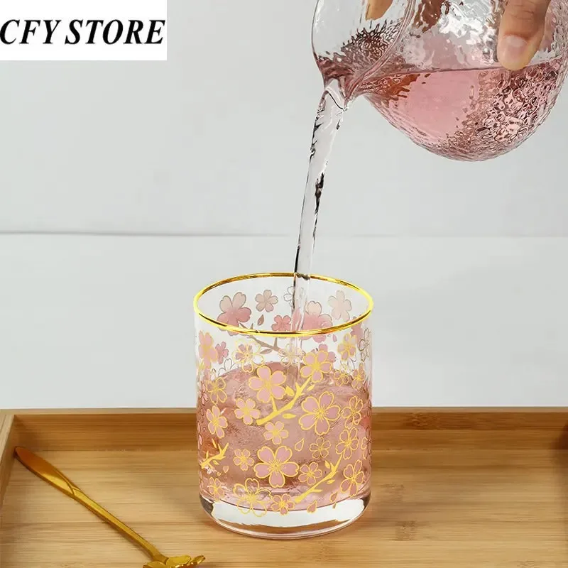 396ml Cold Water Color Changed Glass Cups Round Mouth Coffee Mug Wine Glass Gradient Color Girl Mug