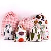 1PC Cotton Linen Fabric Pouch Drawstring Bag Cute Animal Plant Print Kids Travel Cloth Shoes Storage Bag Makeup Case Gift Bag 4