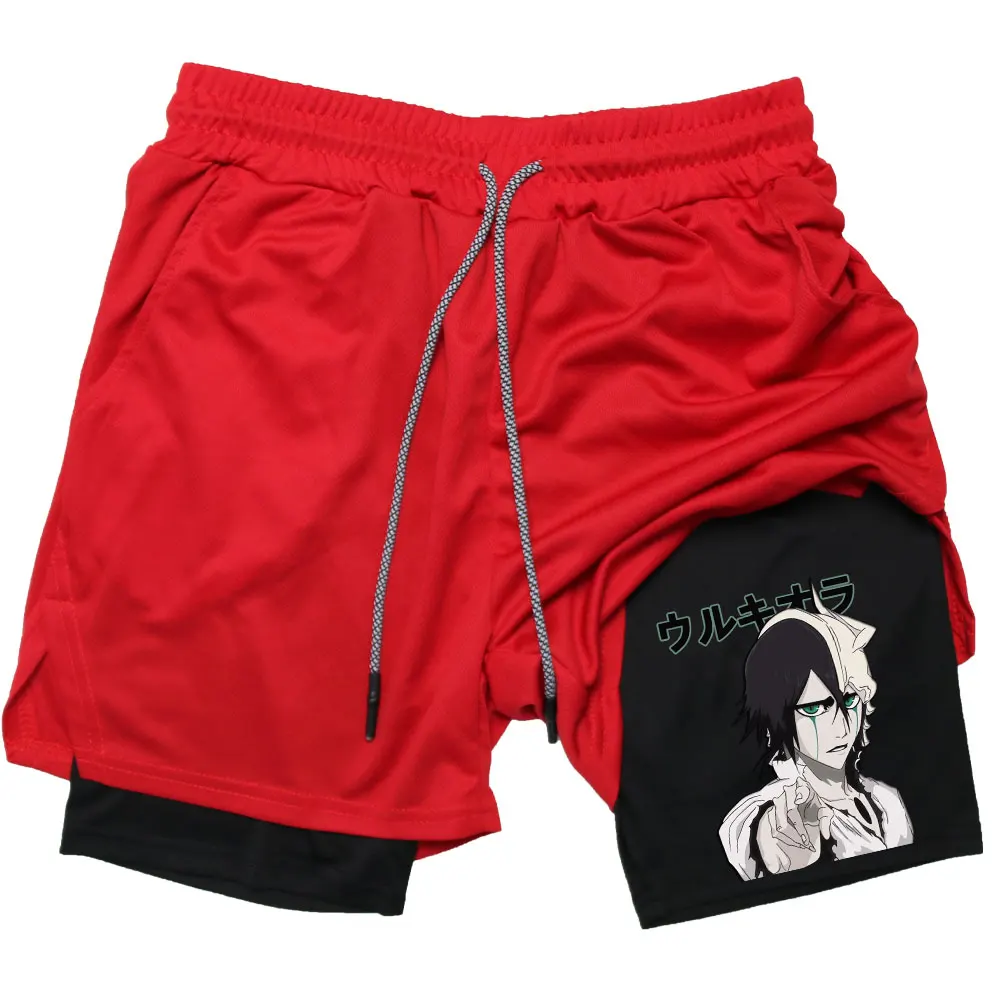 Anime Bleach 2-in-1 Gym Performance Short Mens Athletic Compression Shorts Quick Dry Stretch Workout Fitness Running Sportwear 5
