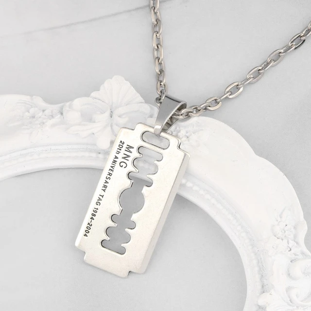 Vintage Men's Razor Blade Pendant Necklace