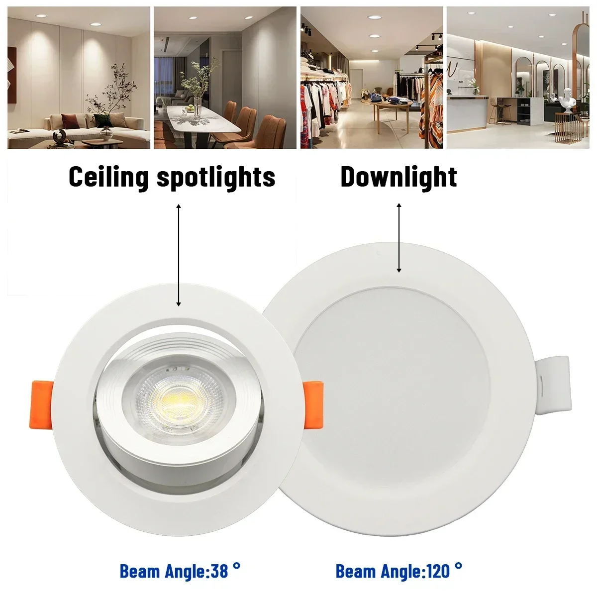 2Pack Round Recessed LED Ceiling Spotlight Downlight Se0b9ab8b33cd46b5901500ddfc6983cc6