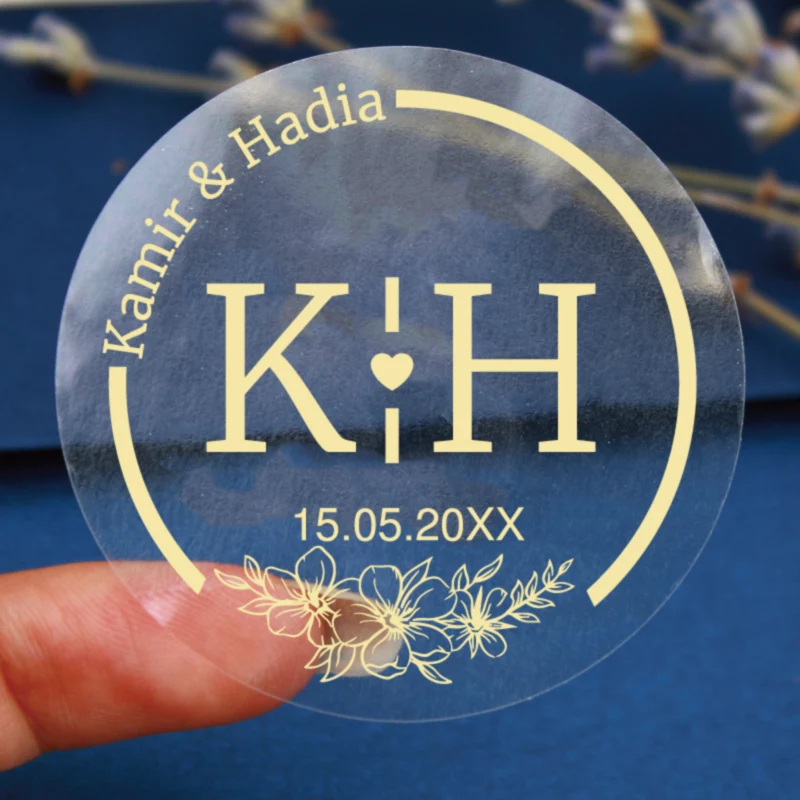 

50, Wedding Stickers,Gold Custom Stickers,