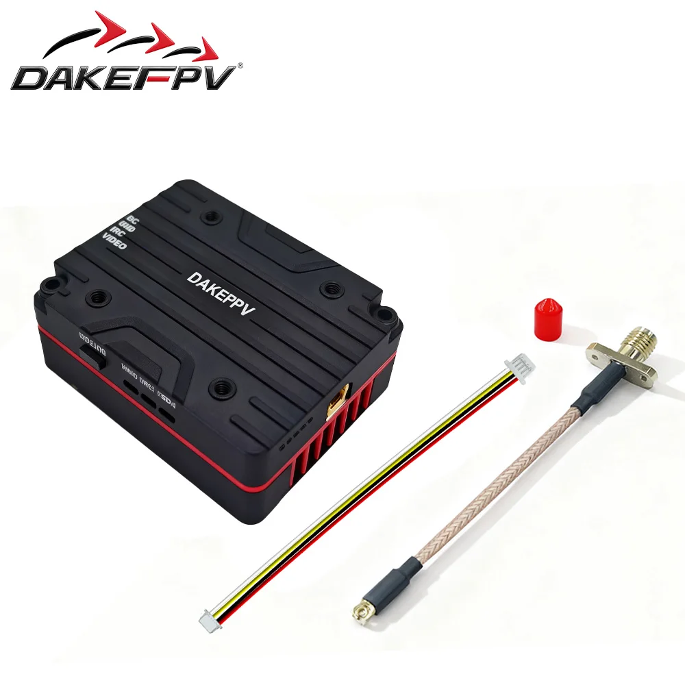 Transmetteur vidéo FPV DAKEFPV VTX 3.3G 4W avec dissipateur thermique et câbles pour drone de course