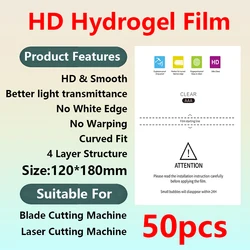 Universal Hydrogel Screen Protector - Full HD Anti - Spy Matte Film, Flexible Soft Protective Cover - Hydrogel Film (Clear 50PCS)