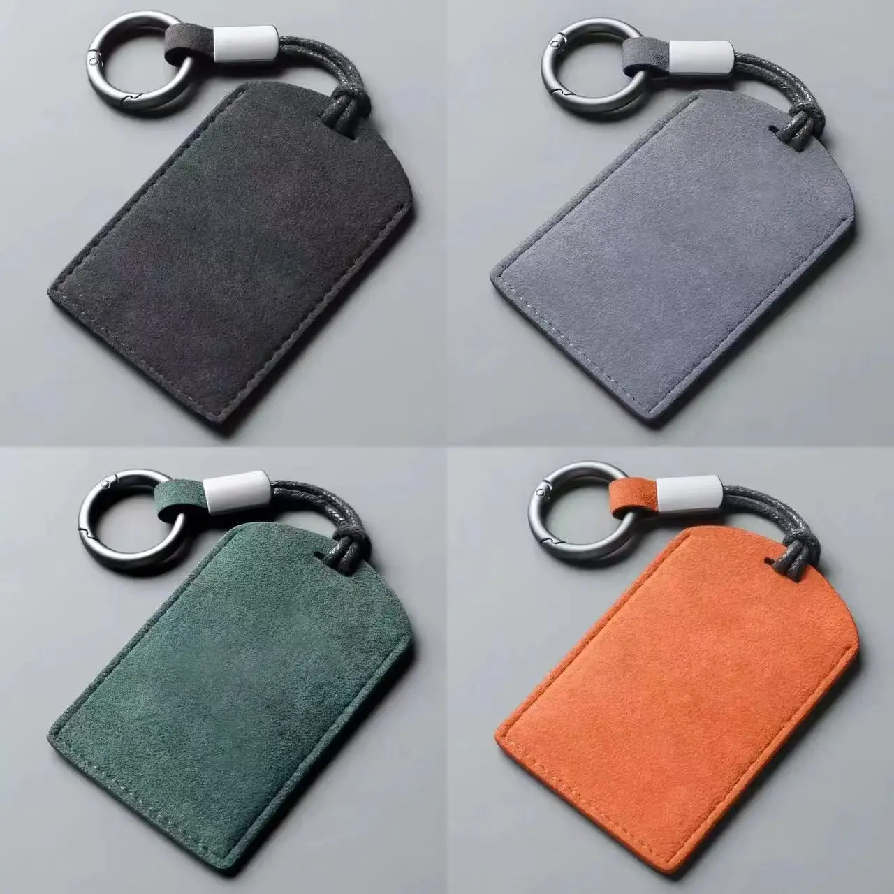 Tesla, BMW, Toyota 및 Honda 자동차에 적합한 9x6cm 카드 스타일 자동차 키 가죽 케이스. NFC 카드 보호 케이스 열쇠고리.