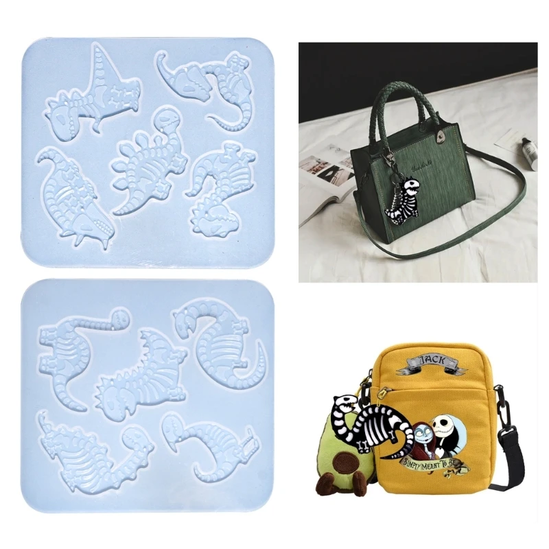 

Halloween Skull Dinosaur Keychain Molds Animal Pendant Silicone Mold DIY Jewelry