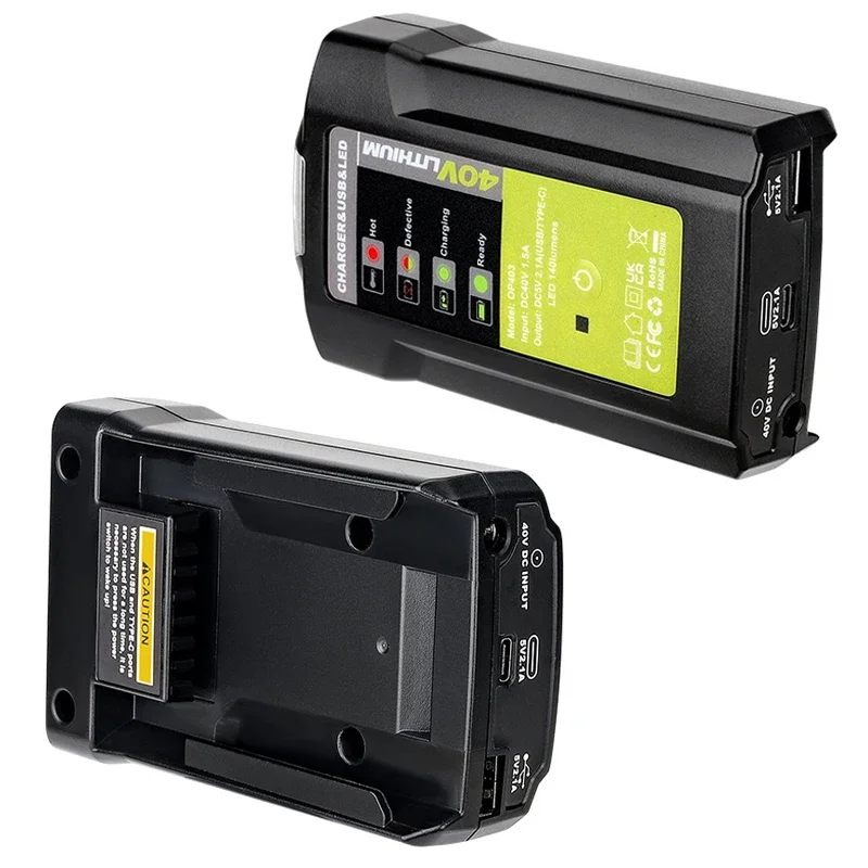 Battery Adapter Suitable For Ryobi 40V Lithium Battery With USB