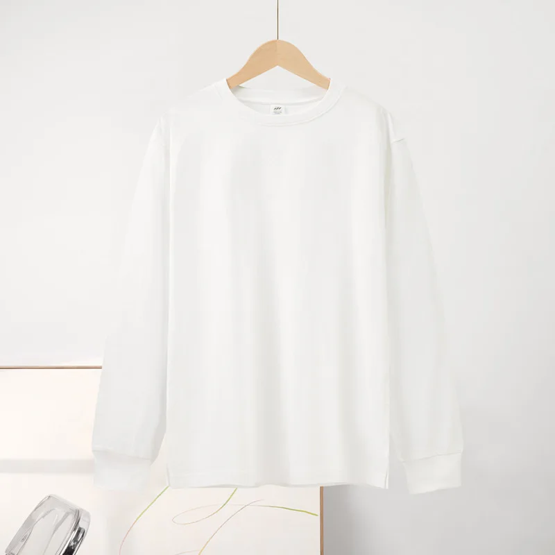 

Spring Autumn Women T-Shirts Long Sleeve Cotton Solid Casual Harajuku Bottoming Shirt Korean Solid O-Neck Couple Tshirt