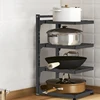 Kitchen Pot Holder Under Sink Multi-Layer Metal Storage Rack Countertop Frying Pan Rice Cooker Dishes Cutlery Organizer Rack 2