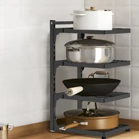 Kitchen Pot Holder Under Sink Multi-Layer Metal Storage Rack Countertop Frying Pan Rice Cooker Dishes Cutlery Organizer Rack 2