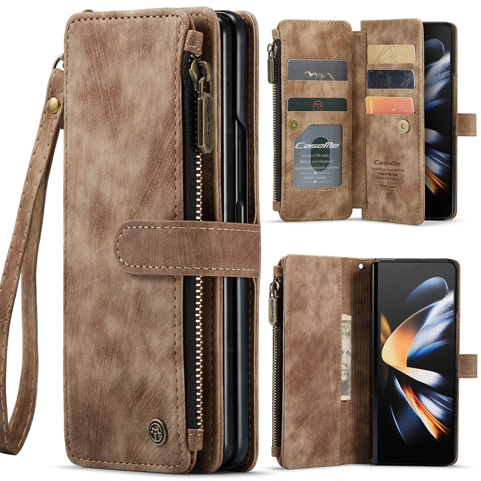 Shockproof Leather Cell Phone Bag Wallet Case for Samsung Galaxy Z Fold