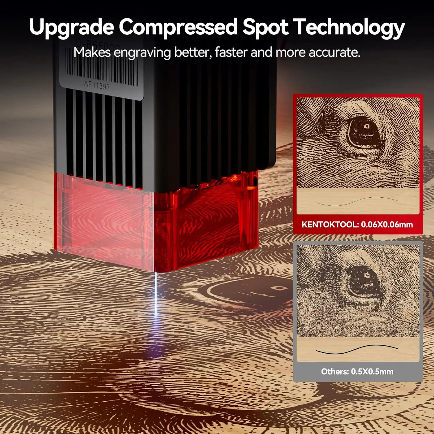 Laser Engraver, LE400PRO 50W Laser Engraving Machine for Beginners, 5.5W 400x400mm Large Working Area High Precision Laser Engra