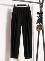 New 2024 Autumn Plus Size Jeans For Women High Elastic Waist Loose Blue Black Color Jeans Trousers Korean Fashion Casual Pants - Image 3