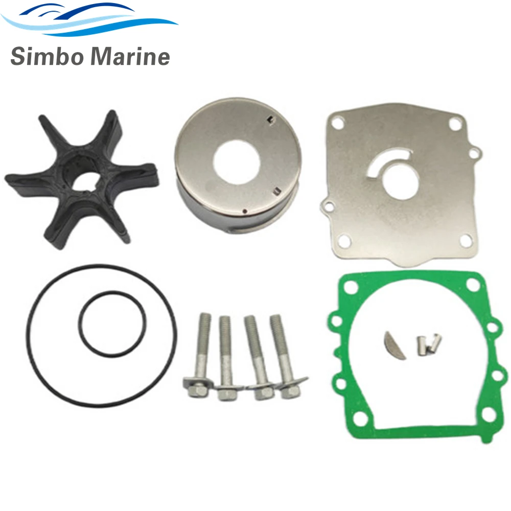 

6N6-W0078 Water Pump Impeller Kit For Yamaha 2-Stroke 115 130 HP Outboard Motor 6N6-W0078-00 6N6-W0078-01 18-3312 18-3313