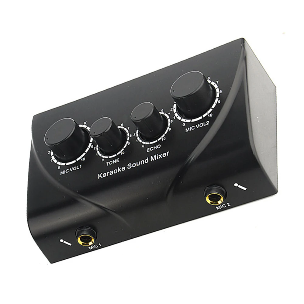 EU Plug Karaoke Sound Mixer With RCA for Company PC TV Speaker Karaoke OK Suara Sistem Echo Mixer