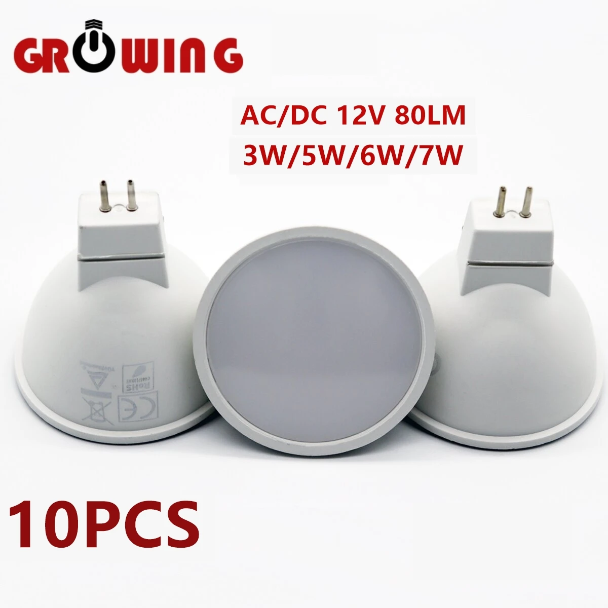 LED Spotlight MR16 GU5.3 low pressure AC/DC12V 3W-7W 120 degrees Super bright warm white strobe free for children's kitchen