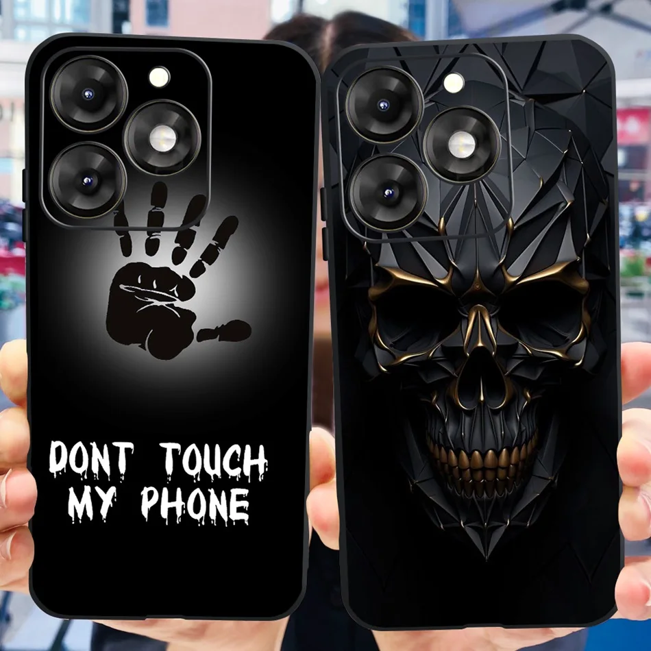 Stylish Black Silicone TPU Phone Case with Fashionable Patterns