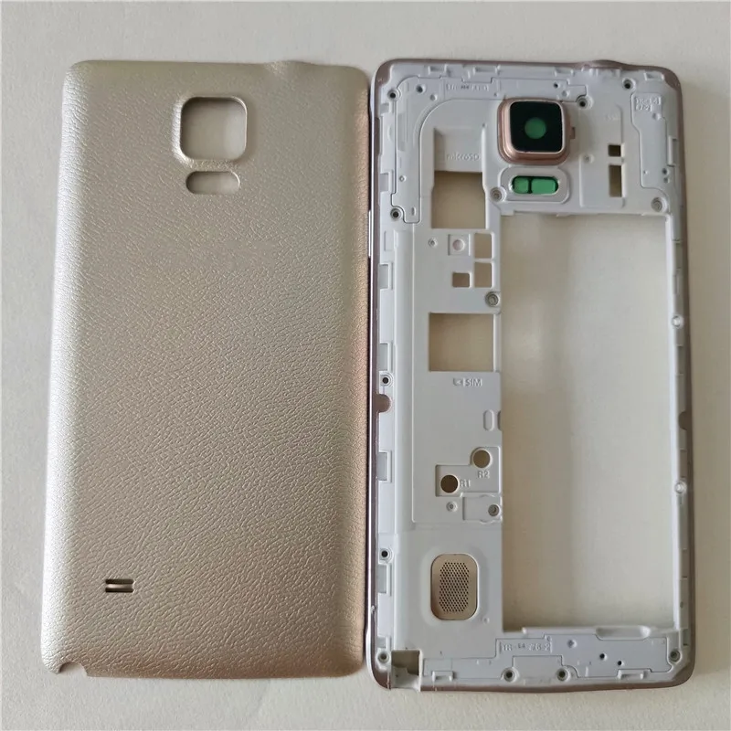 

Full Housing Case For Samsung Galaxy Note 4 N910F Metal Middle Frame Plate Bezel+Battery Back Cover Replacement Parts