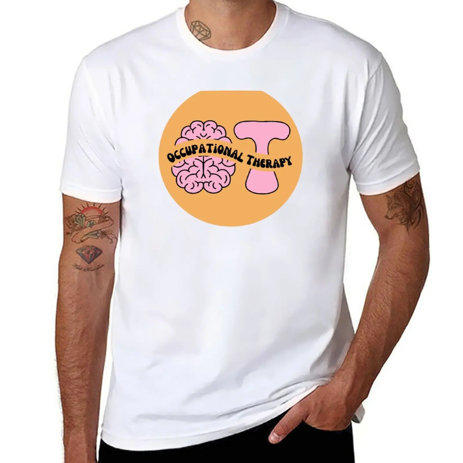 

New Occupational therapy brain T-Shirt black t shirts cute tops anime mens white t shirts