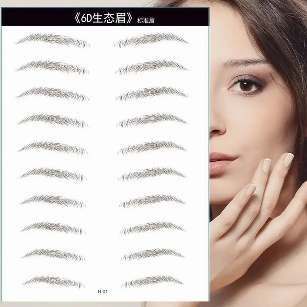 6D Eyebrow Tattoos Stickers Eyebrow Tattoo Sticker Waterproof Cosmetics Long Lasting Makeup False Eyebrows Stickers 30pair 3sheet eyebrows sticker water transfer hair like eye brow tattoo stickers false eyebrow enhancers waterproof eye brow