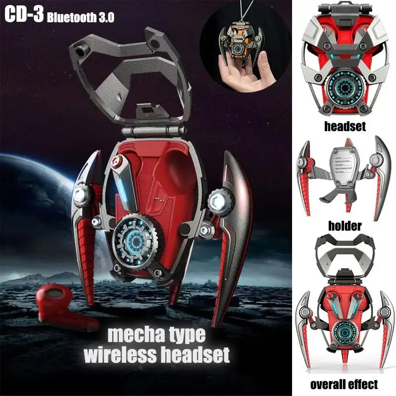 

OKCSC Mecha Bluetooth Earphones Music Game Headset Low Latency In Ear Earphones Dual Microphone Enc Noise Reduction Earphones