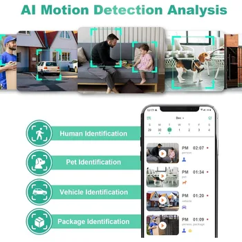 Security Cameras Wireless Outdoor, 1080P Battery Powered AI Motion Detection Spotlight Siren Alarm WiFi Surveillance Indoor Home 3