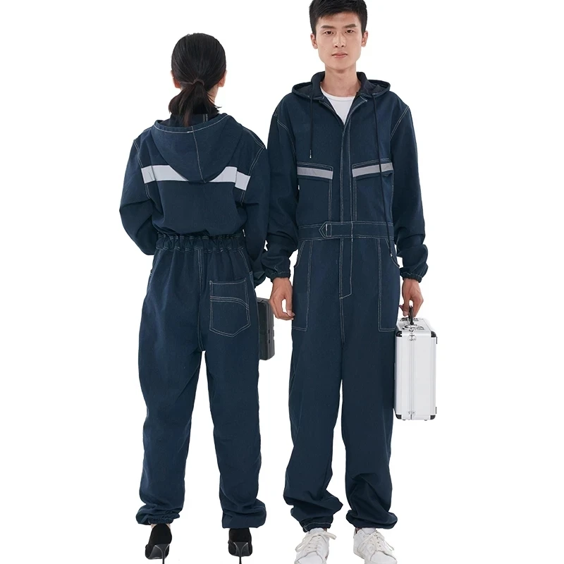 Reflective Denim Work Uniform work coverall suit Flame Retardant Welding Clothes Jumpsuit Coveralls Overalls Auto Repairman Machine Electric Welder