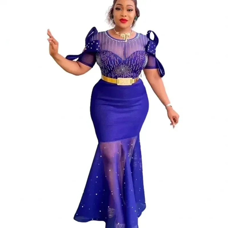 

African Dresses For Women Dashiki Ankara Turkey Wedding Evening Gown Sexy Bodycon Party Maxi Long Dress Plus Size Africa Clothes