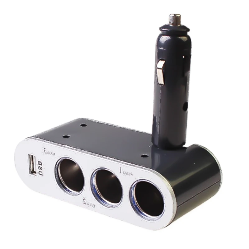 

Car Mounted Cigarettes Socket Splitters 1 to 3 Car with USB Port Dropship