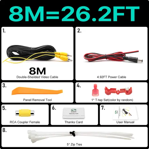 GreenYi Upgraded Double-Shielded RCA Video Cable for Monitor and Backup Rear View Camera Connection 6m 10m 15m 20m AV Extension - Image 7