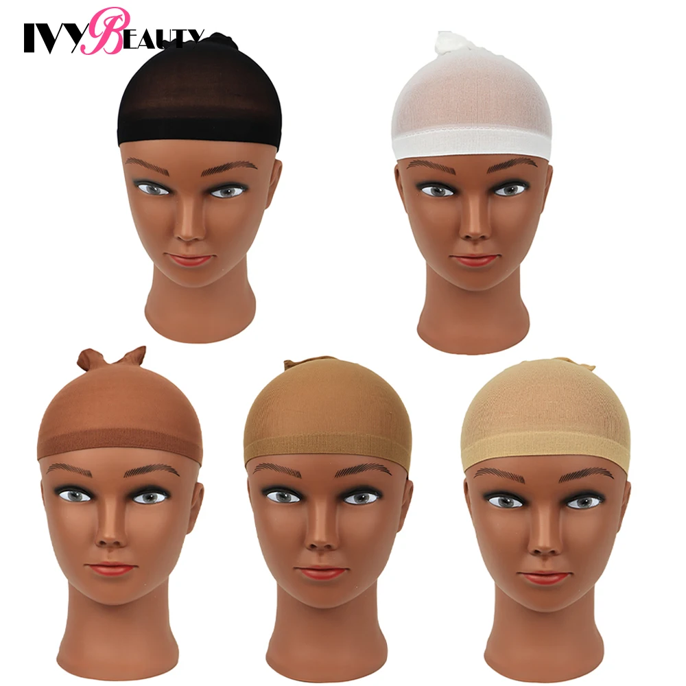 

12 Pieces Beige Brown Wig Cap Hairnet Hair Mesh Wig Weaving Cap Stretchable Elastic Hair Net 6 Color 2 Pieces/PACK