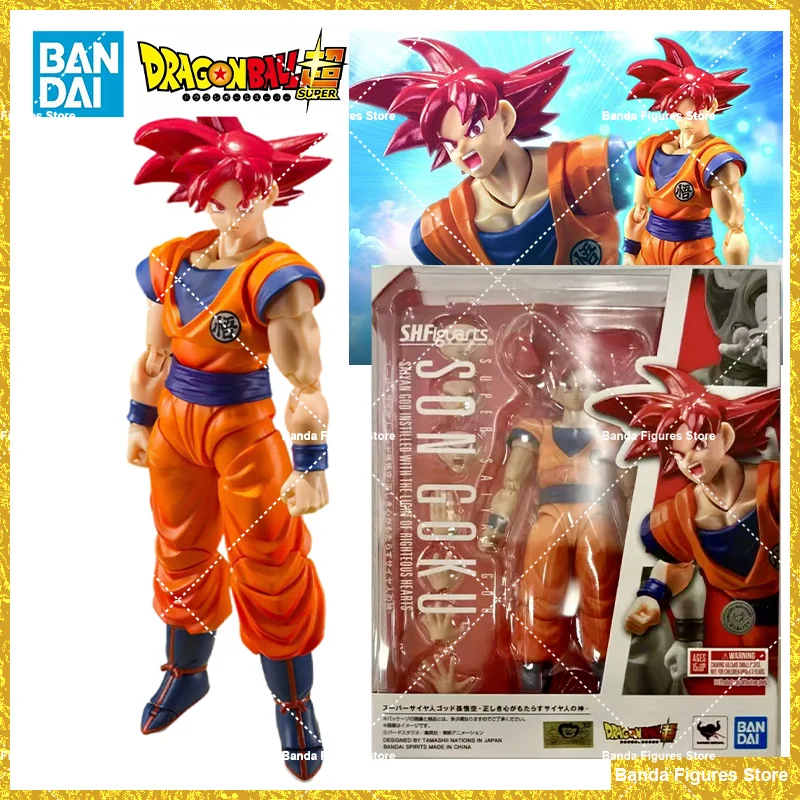 

Original Bandai S.H.Figuarts SHF Super Saiyan God Son Goku The Heart Of Justice Dragon Ball In Stock Anime Action Model Toys