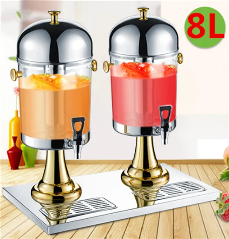 

Stainless Steel Drinking Juice Dispenser Separate Water Tank Juice Hot Cold Beverage Restaurant Hotel Bar Buffet Drink Container