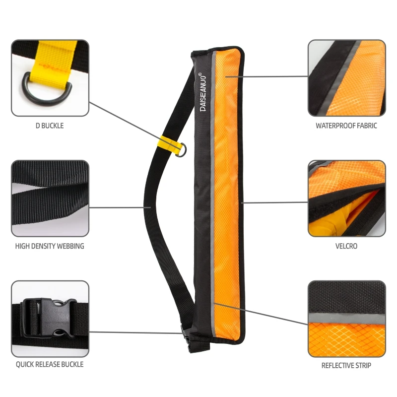 Daiseanuo-Unisex Life Belt Pack, Manual Auto Inflatable Life Jacket, PFD 100N, Waist Bag for Stand Up, Kayaking, Fishing