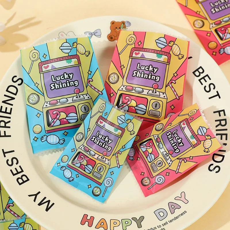 100 Stück Glänzende Glücksbeutel mit Aufdruck, Neue Leere Tüten für Süßigkeiten, Mini-Spielzeug, DIY-Partygeschenke, Verpackung