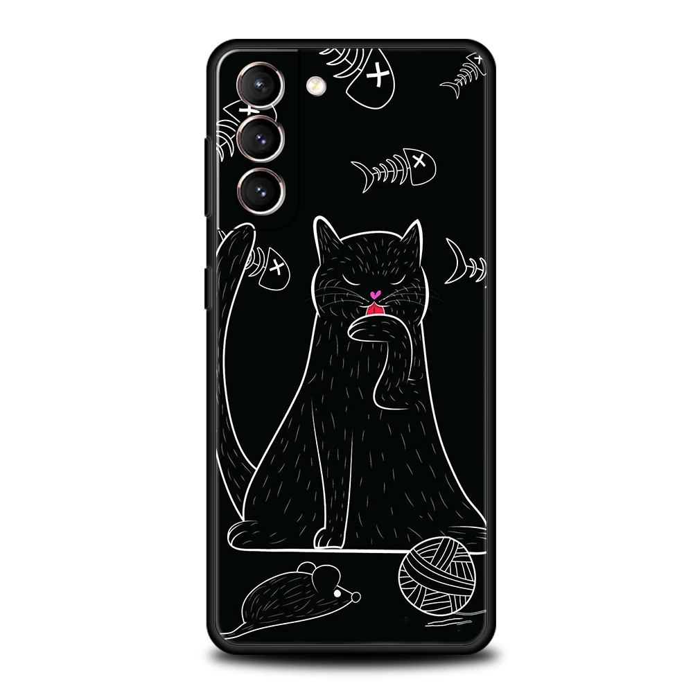 Elegant Black Cat Soft TPU Phone Case - Sleek and Stylish Protective Cover