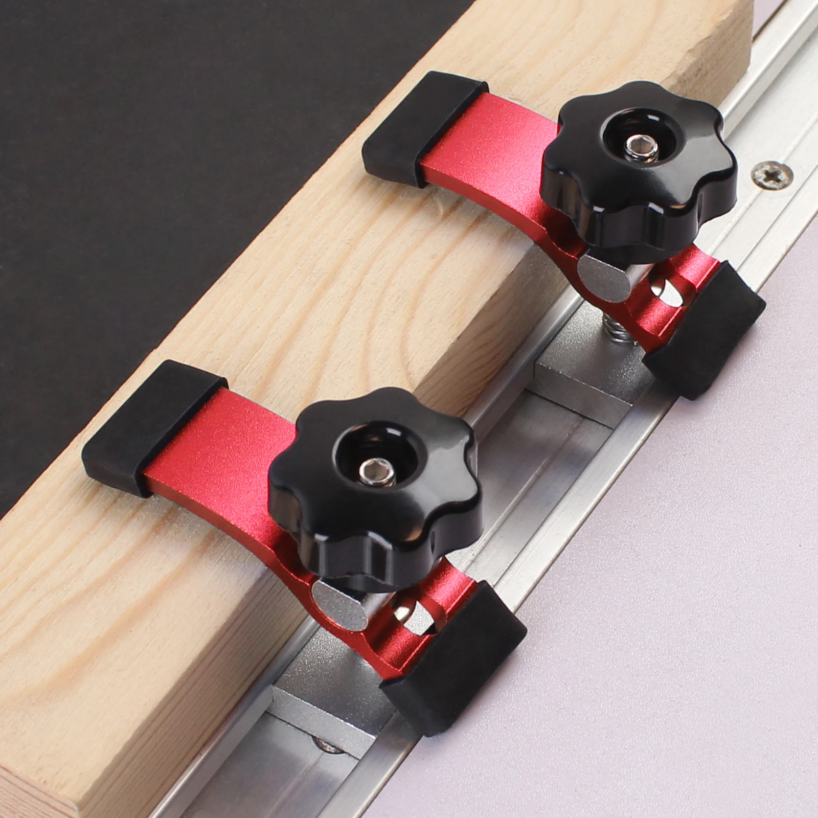 Quick Acting T-Track Hold Down Clamp with T Silder Aluminum Alloy Woodworking Clamps Jig for Routers Drill Presses CNC 1/2Pc
