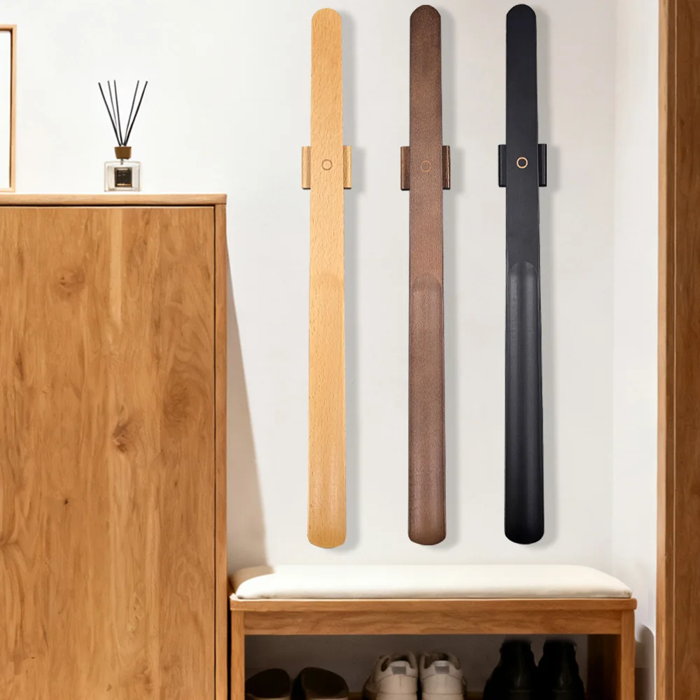 Premium Beech Wood 55cm Long Handle Shoe Horn - Magnetic Base No-Bend Shoe Helper for Elderly, Pregnant Women & Lazy Adults Premium Beech Wood 55cm Long Handle Shoe Horn - Magnetic Base No-Bend Shoe Helper for Elderly, Pregnant Women & Lazy Adults